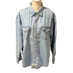 Vintage Levi's Strauss Signature Premium Men’s Denim Shirt 100% Cotton Size XL
